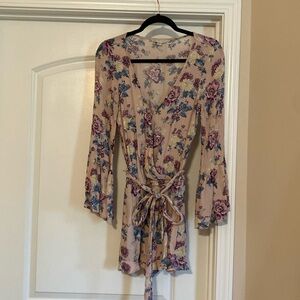 Romper with tie belt